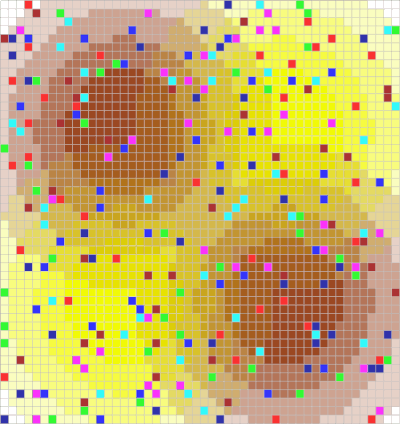 Animation for a Sugarscape simulation run.